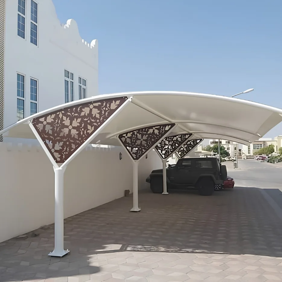 Car Parking Tensile Structure Installation Process
