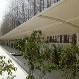 Fabric walkway canopy